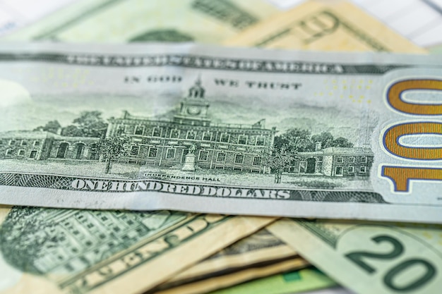 Free Photo one hundred american dollars closeup paper money cash