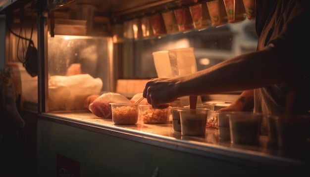 Free photo one man making gourmet bread by hand generated by ai