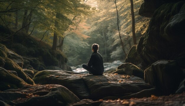 AIが生み出す自由を楽しむ一人ハイキング山頂