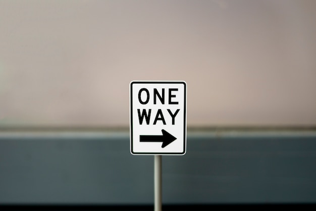 One way sign in the city