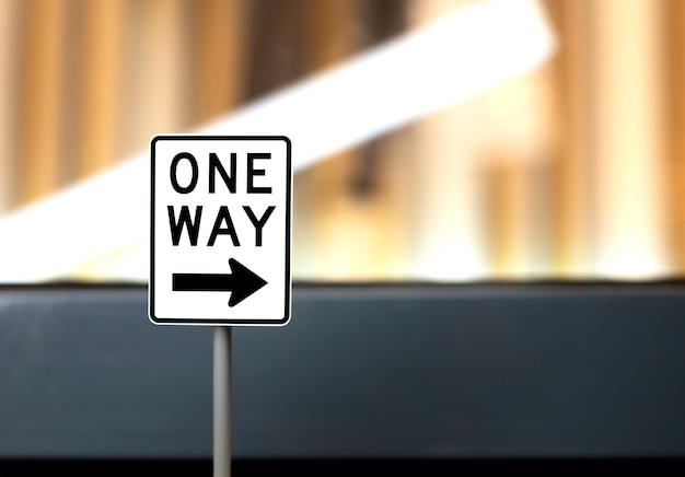 One way sign in the city