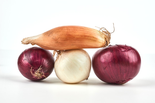 Onions isolated on white.