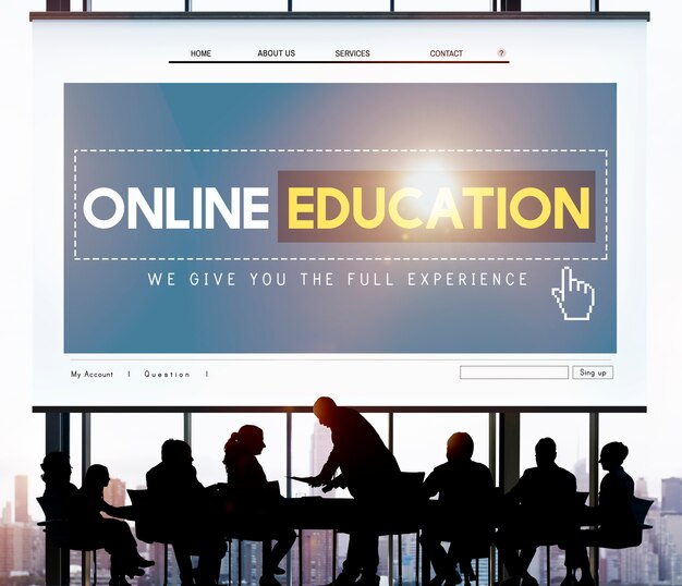 Online Education Studying E-Learning Technology Concept