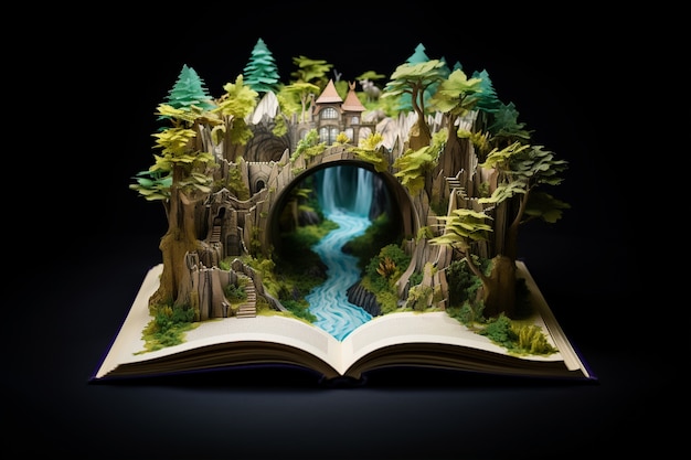 Free photo open book concept for fiction storytelling and fairytale