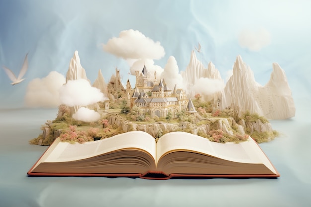 Free photo open book concept for fiction storytelling and fairytale