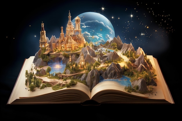 Free photo open book concept for fiction storytelling and fairytale