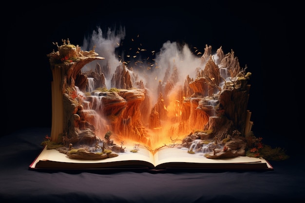 Open book concept for fiction storytelling