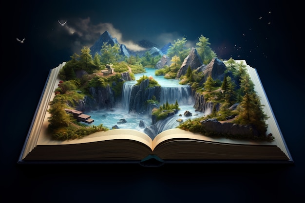 Open book concept for fiction storytelling