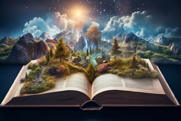 Open book concept for fiction storytelling