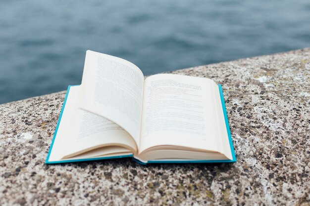 Open book near the sea