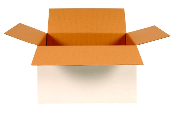 Открытый белый картонная коробка