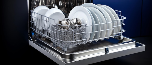 Free photo open dishwasher ai generated image