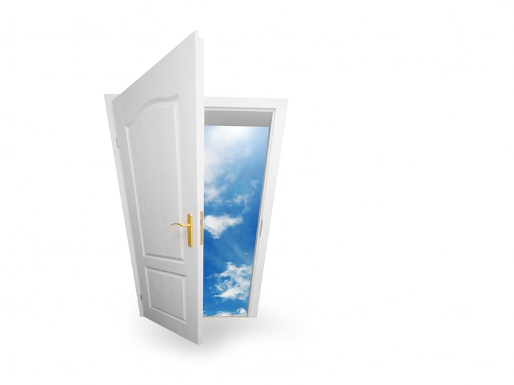 Free Photo open door to a new world