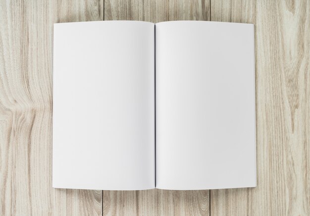 Open notebook with blank pages