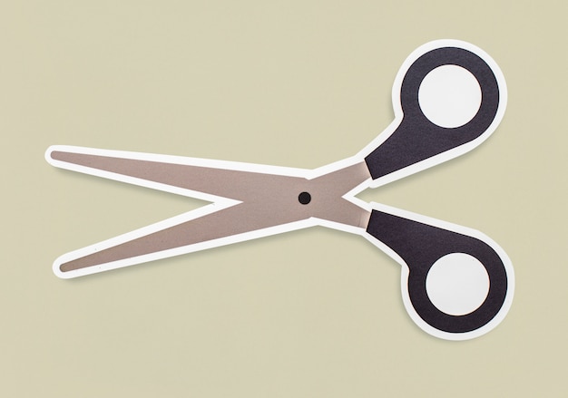 Open scissors icon isolated