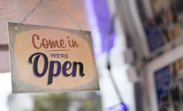 Open sign hanging still life