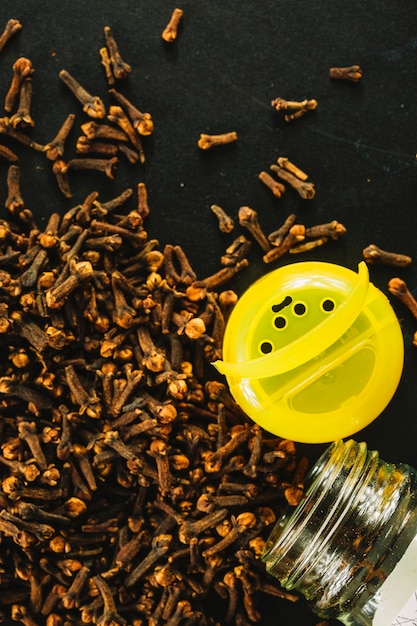 Opened jar near cloves