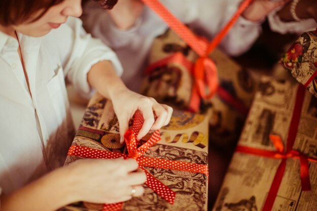 Opening presents close-up