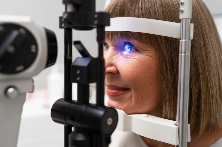 Free Photo ophthalmologist doctor consulting a patient
