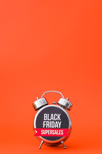 Orange alarm clock concept for black friday