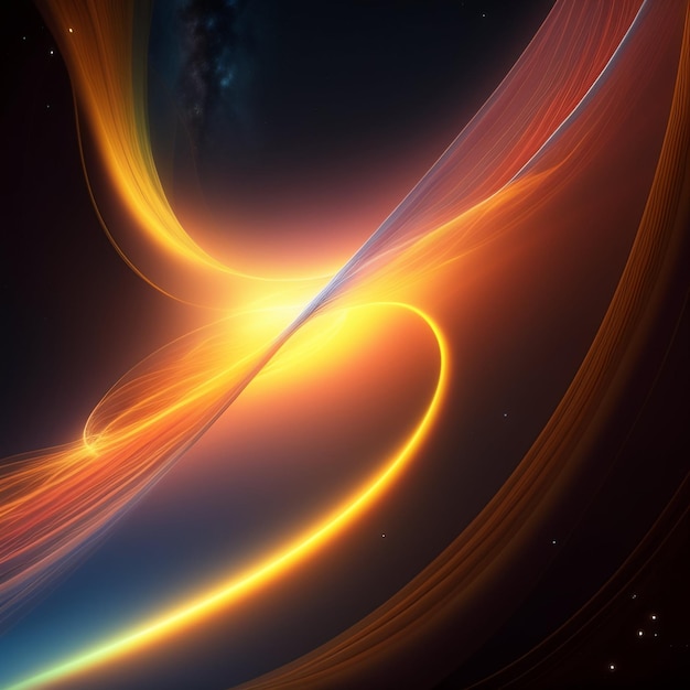 Бесплатное фото Оранжевый и синий свет в космосе