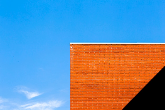 Orange brick building with shadow