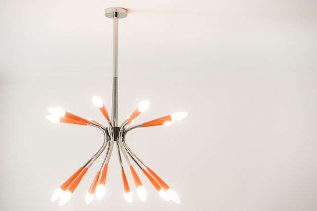 Free photo orange ceiling lamp