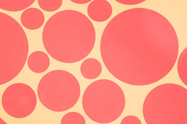 An orange circles abstract art yellow background