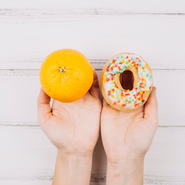 Free photo orange and doughnut