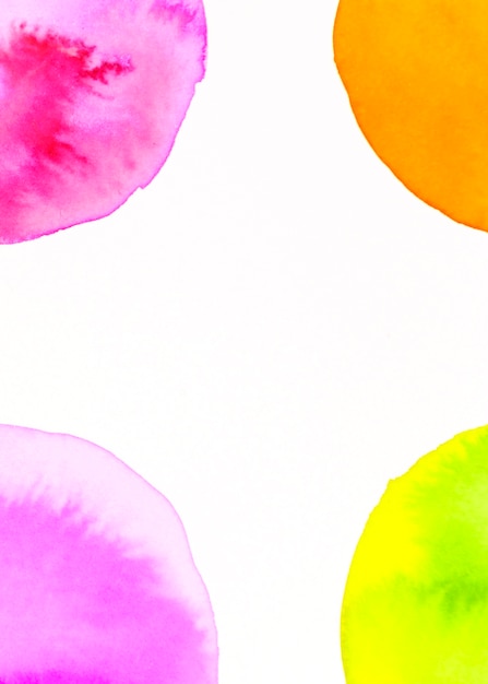 Free photo an orange; green; pink arch watercolor design on white backdrop