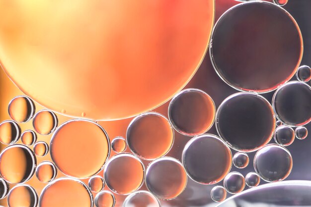 Orange and grey abstract various bubbles texture