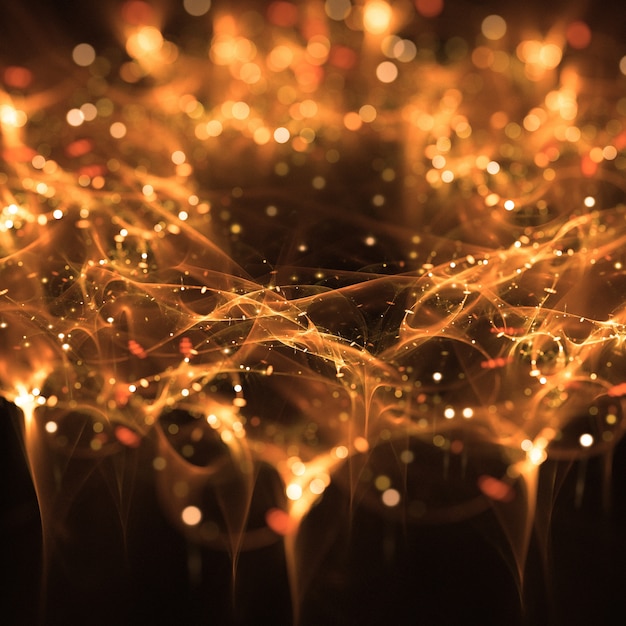 Orange lights particles wallpaper