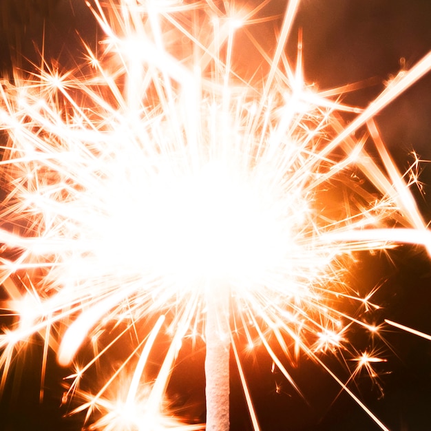 Orange New Year festive sparkler