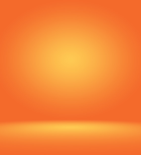 Orange photographic studio background vertical with soft vignette. Soft gradient background. Painted canvas studio backdrop.