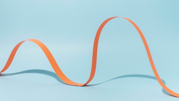 Orange ribbon with blue background