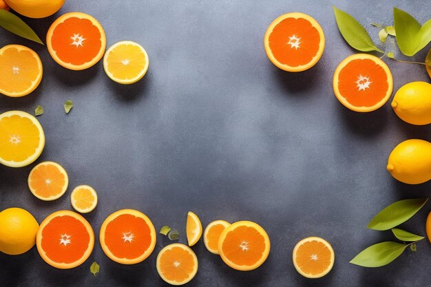 Orange slices on a dark background
