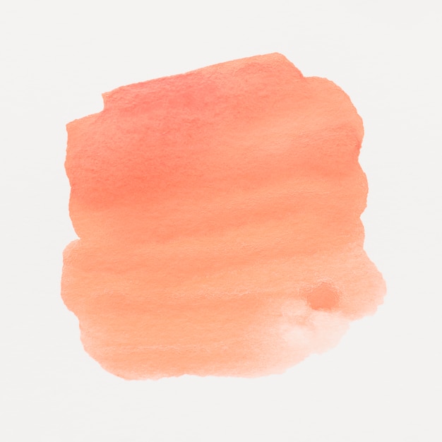 An orange watercolor stained on white background