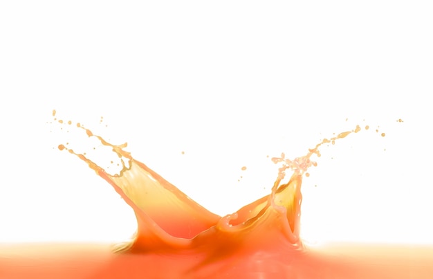 orange wine splash isolated on white