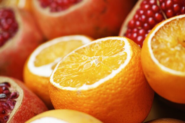 Oranges and pomegranates