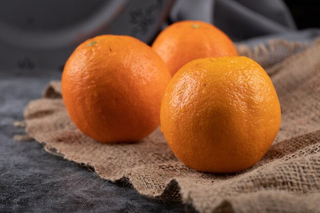 Oranges on a rustic