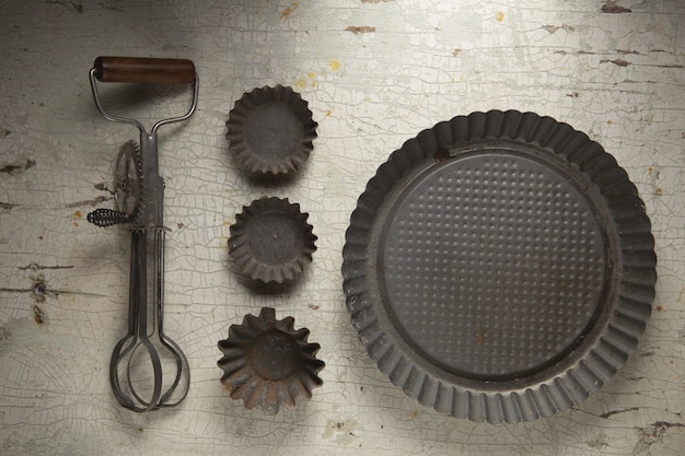 Free photo ordered composition of baking tools flat lay