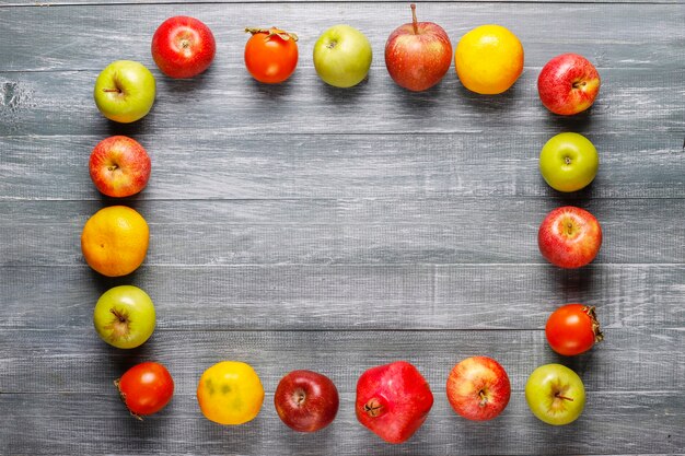 Organic autumn fruits.