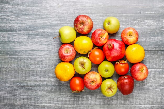 Organic autumn fruits.