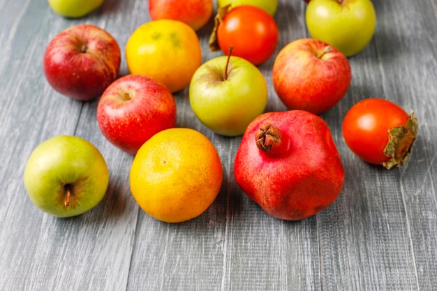 Organic autumn fruits.