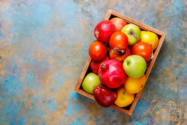 Organic autumn fruits.