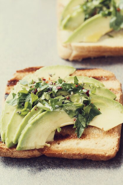 organic avocado sandwich