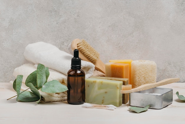 Organic body oil and variety of soaps