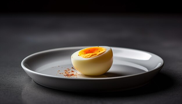 Free photo organic boiled egg plate healthy gourmet meal generated by ai