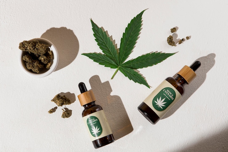 Free Photo organic cbd oil dropper arrangement