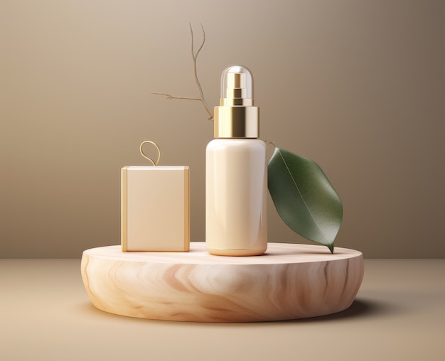 Organic cosmetic product with dreamy aesthetic and fresh background